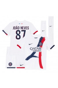Fotbalové Dres Paris Saint-Germain Joao Neves #87 Dětské Venkovní Oblečení 2025-26 Krátký Rukáv (+ trenýrky)